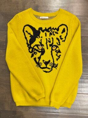 Q2 Mustard Yellow Gold Tiger Cub Sweater Never Worn Size Small